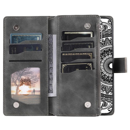 For Xiaomi Redmi Note 13 Pro 4G / Poco M6 Pro 4G Case Zipper Leather Mandala Flower Wallet Phone Cover