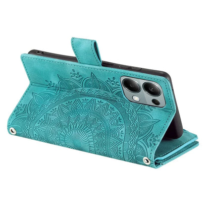 For Xiaomi Redmi Note 13 Pro 5G / Poco X6 5G Case Mandala Zipper Pocket Flip Leather Phone Cover with Strap