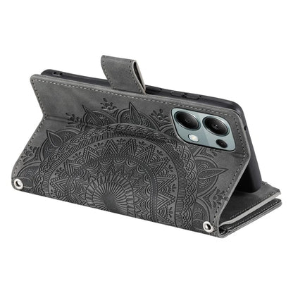 For Xiaomi Redmi Note 13 Pro 5G / Poco X6 5G Case Mandala Zipper Pocket Flip Leather Phone Cover with Strap