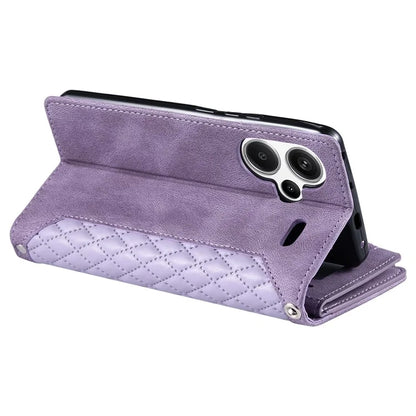 For Xiaomi Redmi Note 13 Pro+ 5G Case Zipper Pocket Flip Leather Phone Cover with Wrist Strap