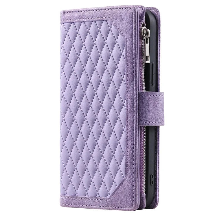 For Xiaomi Redmi Note 13 Pro+ 5G Case Zipper Pocket Flip Leather Phone Cover with Wrist Strap