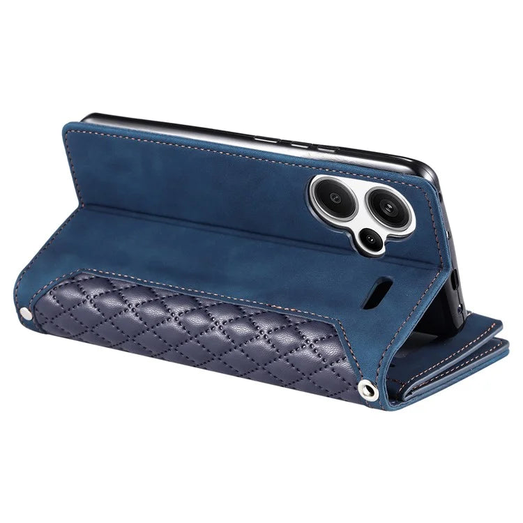 For Xiaomi Redmi Note 13 Pro+ 5G Case Zipper Pocket Flip Leather Phone Cover with Wrist Strap