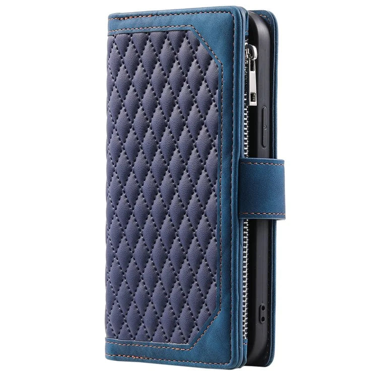 For Xiaomi Redmi Note 13 Pro+ 5G Case Zipper Pocket Flip Leather Phone Cover with Wrist Strap