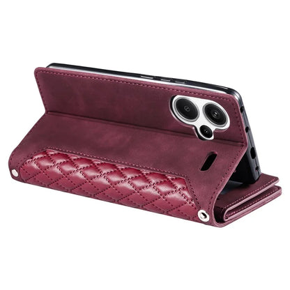 For Xiaomi Redmi Note 13 Pro+ 5G Case Zipper Pocket Flip Leather Phone Cover with Wrist Strap