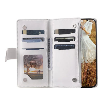For Xiaomi Redmi Note 13 Pro+ 5G Case Zipper Pocket Flip Leather Phone Cover with Wrist Strap