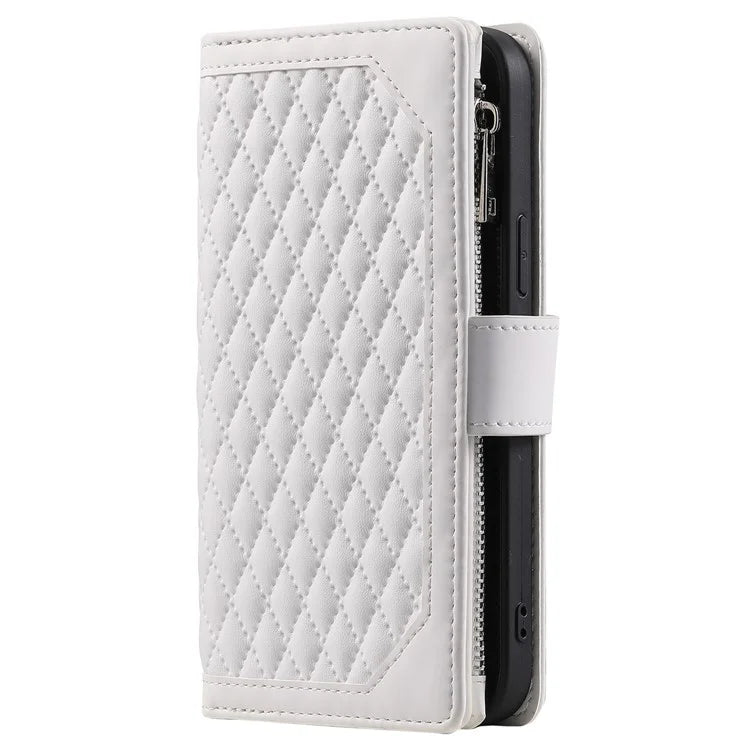 For Xiaomi Redmi Note 13 Pro+ 5G Case Zipper Pocket Flip Leather Phone Cover with Wrist Strap