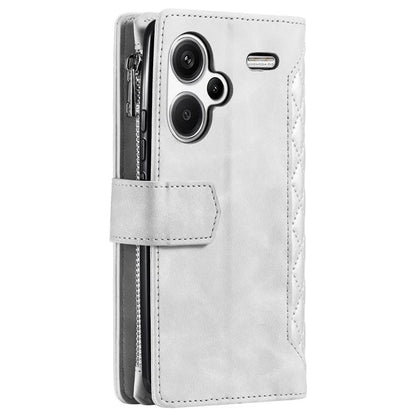 For Xiaomi Redmi Note 13 Pro+ 5G Case Zipper Pocket Flip Leather Phone Cover with Wrist Strap