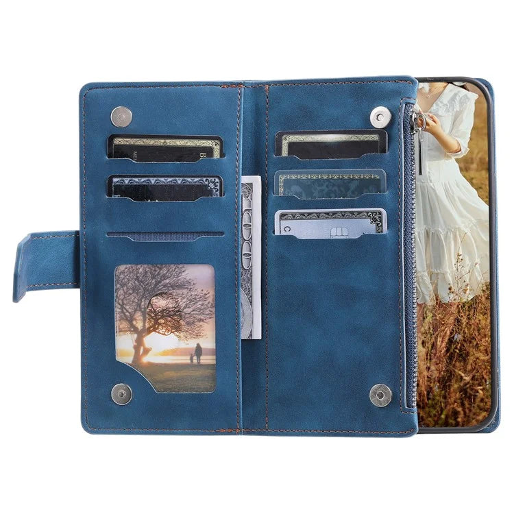 For Xiaomi Redmi Note 13 Pro 5G / Poco X6 5G Case Zipper Leather Phone Cover with Wallet