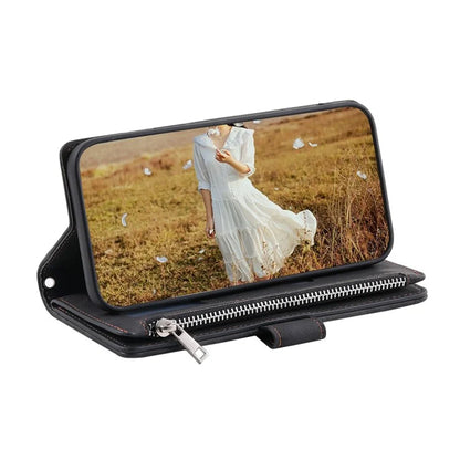 For Xiaomi Redmi Note 13 Pro 5G / Poco X6 5G Case Zipper Leather Phone Cover with Wallet