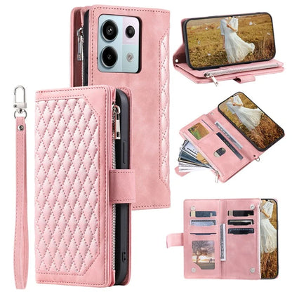 For Xiaomi Redmi Note 13 Pro 5G / Poco X6 5G Case Zipper Leather Phone Cover with Wallet