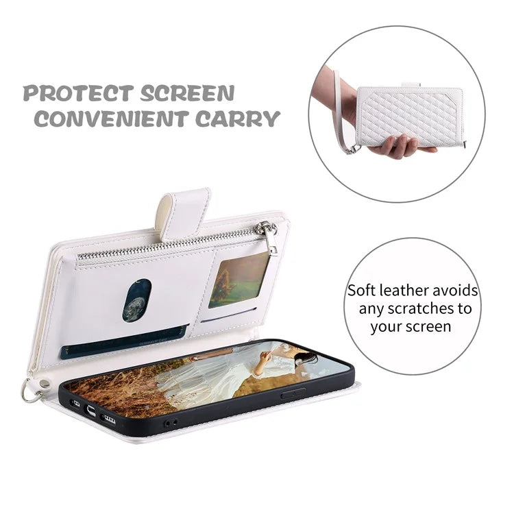 For Xiaomi Redmi Note 13 Pro 5G / Poco X6 5G Case Zipper Leather Phone Cover with Wallet