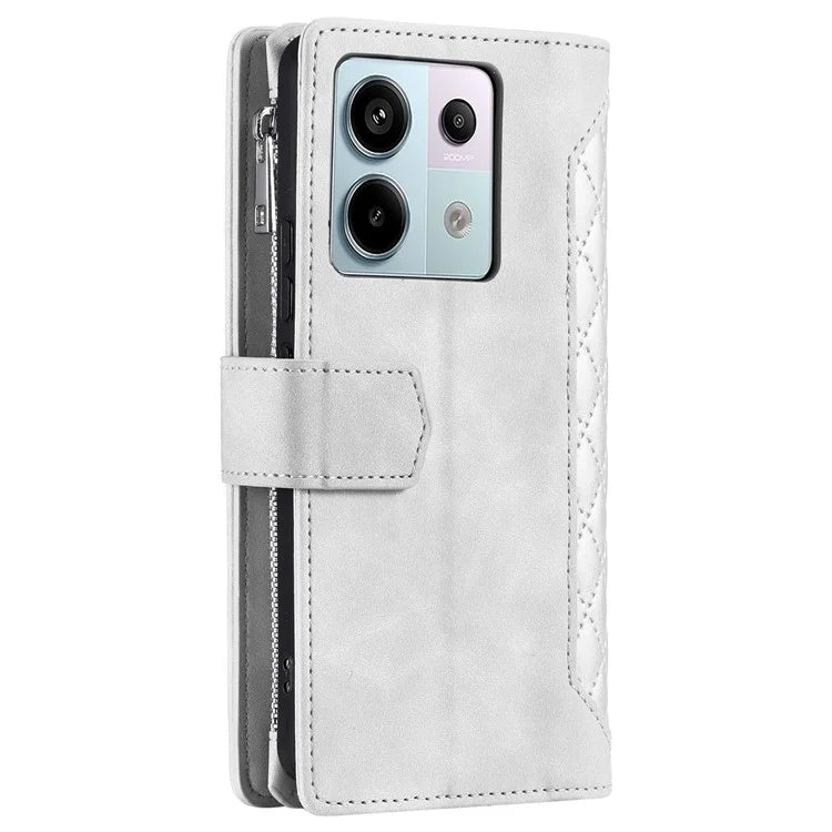 For Xiaomi Redmi Note 13 Pro 5G / Poco X6 5G Case Zipper Leather Phone Cover with Wallet