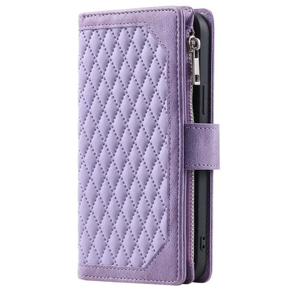 For Xiaomi Redmi Note 13 Pro 4G / Poco M6 Pro 4G Case Rhombus Leather Zipper Pocket Phone Cover