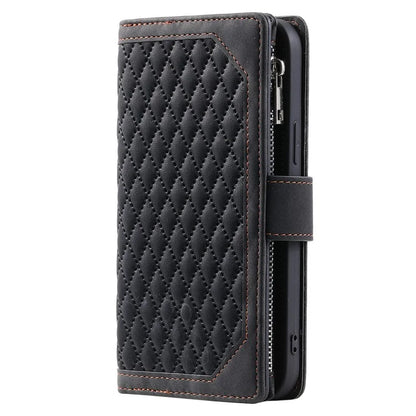 For Xiaomi Redmi Note 13 Pro 4G / Poco M6 Pro 4G Case Rhombus Leather Zipper Pocket Phone Cover
