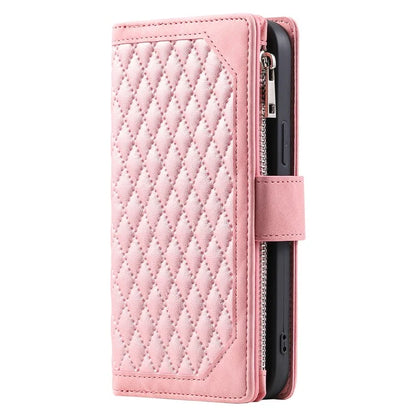 For Xiaomi Redmi Note 13 Pro 4G / Poco M6 Pro 4G Case Rhombus Leather Zipper Pocket Phone Cover