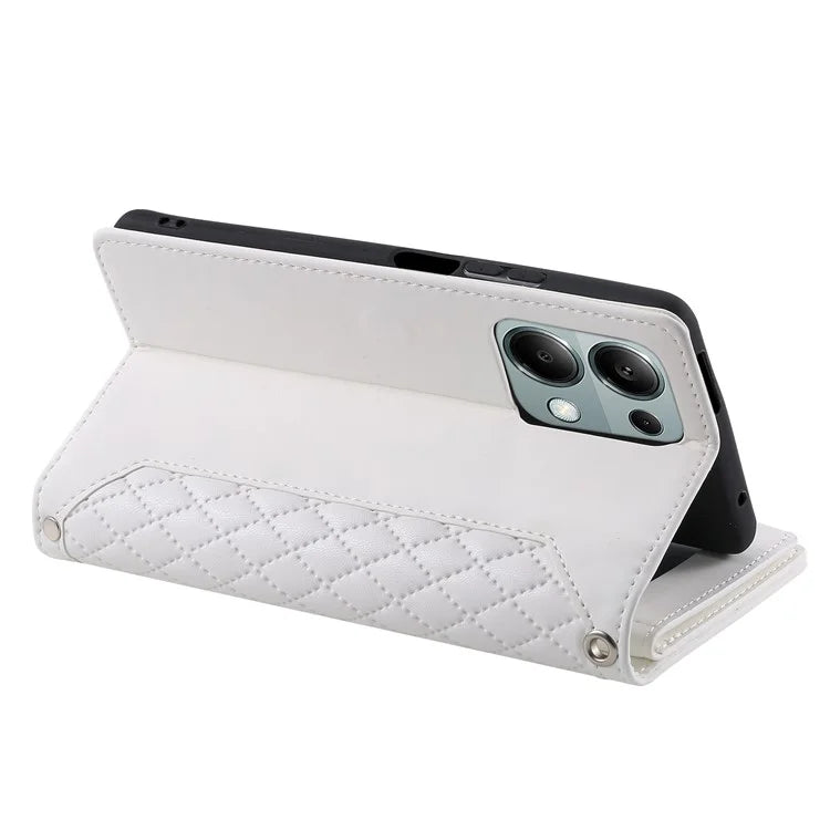 For Xiaomi Redmi Note 13 Pro 4G / Poco M6 Pro 4G Case Rhombus Leather Zipper Pocket Phone Cover