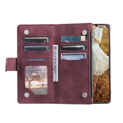 For Xiaomi Redmi Note 13 5G Zipper Pocket Phone Case PU Leather Wallet Phone Cover