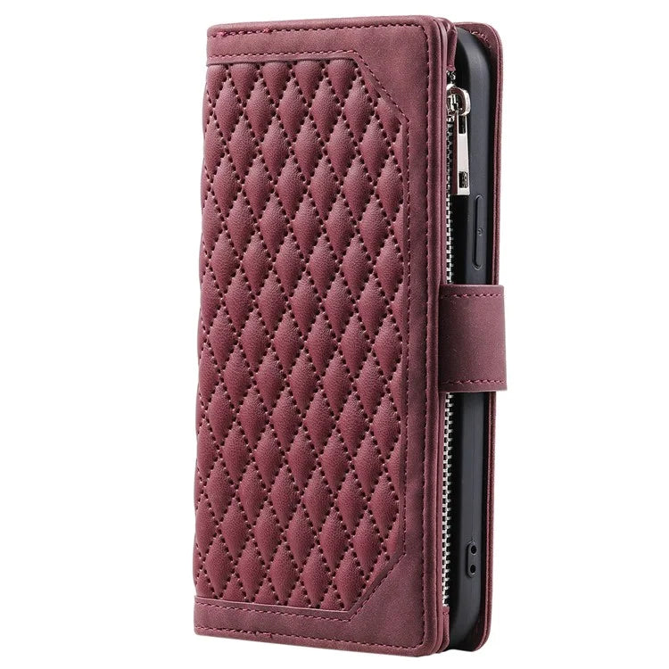 For Xiaomi Redmi Note 13 5G Zipper Pocket Phone Case PU Leather Wallet Phone Cover