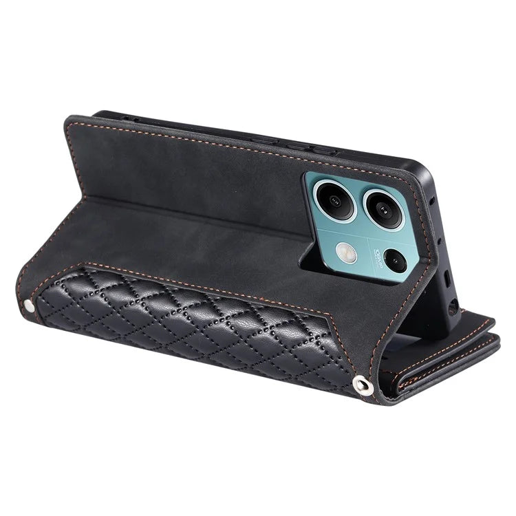 For Xiaomi Redmi Note 13 5G Zipper Pocket Phone Case PU Leather Wallet Phone Cover