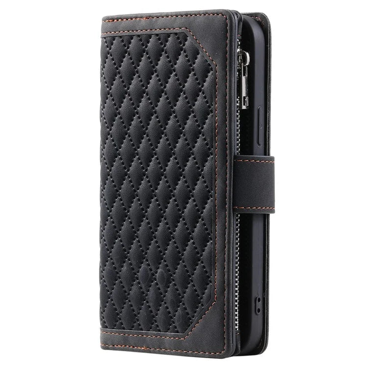 For Xiaomi Redmi Note 13 5G Zipper Pocket Phone Case PU Leather Wallet Phone Cover