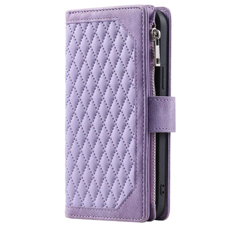 For Xiaomi Redmi Note 13 5G Zipper Pocket Phone Case PU Leather Wallet Phone Cover