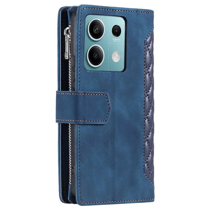 For Xiaomi Redmi Note 13 5G Zipper Pocket Phone Case PU Leather Wallet Phone Cover
