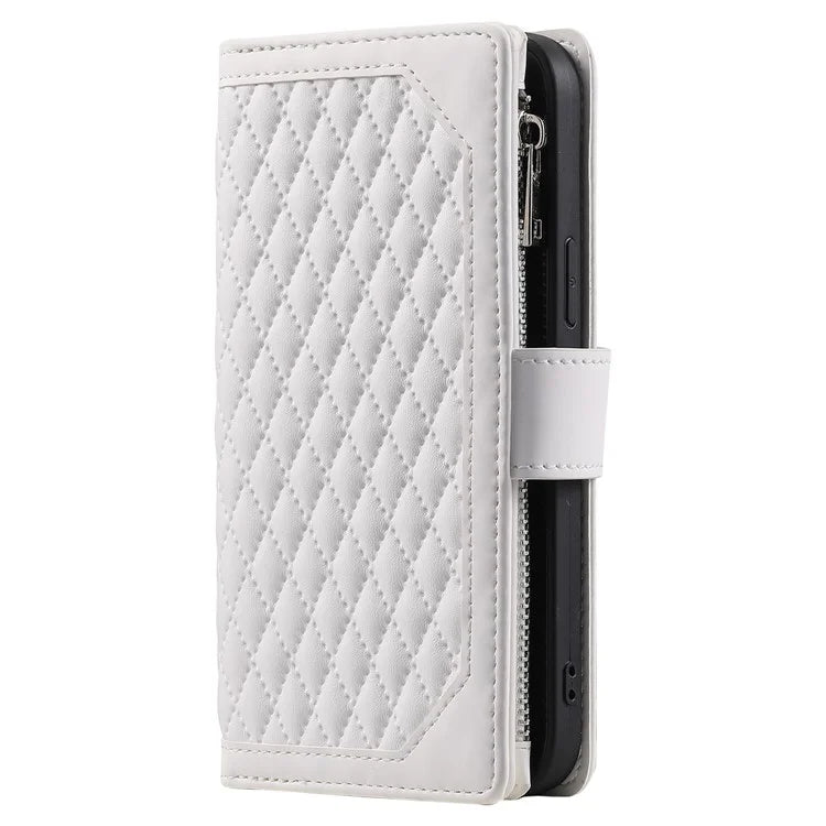 For Xiaomi Redmi Note 13 5G Zipper Pocket Phone Case PU Leather Wallet Phone Cover