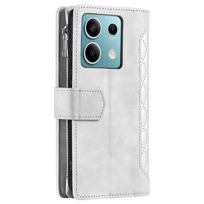 For Xiaomi Redmi Note 13 5G Zipper Pocket Phone Case PU Leather Wallet Phone Cover