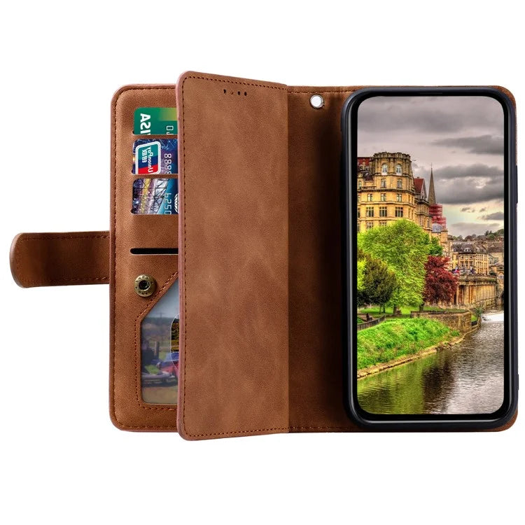 For Xiaomi Redmi Note 13 5G Cover 9 Retro Card Slots Wallet PU Leather Stand Phone Case