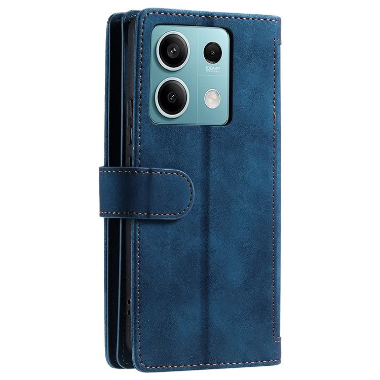 For Xiaomi Redmi Note 13 5G Cover 9 Retro Card Slots Wallet PU Leather Stand Phone Case