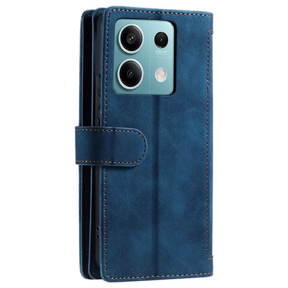 For Xiaomi Redmi Note 13 5G Cover 9 Retro Card Slots Wallet PU Leather Stand Phone Case