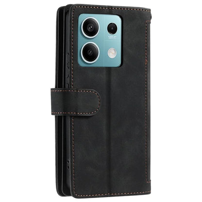 For Xiaomi Redmi Note 13 5G Cover 9 Retro Card Slots Wallet PU Leather Stand Phone Case