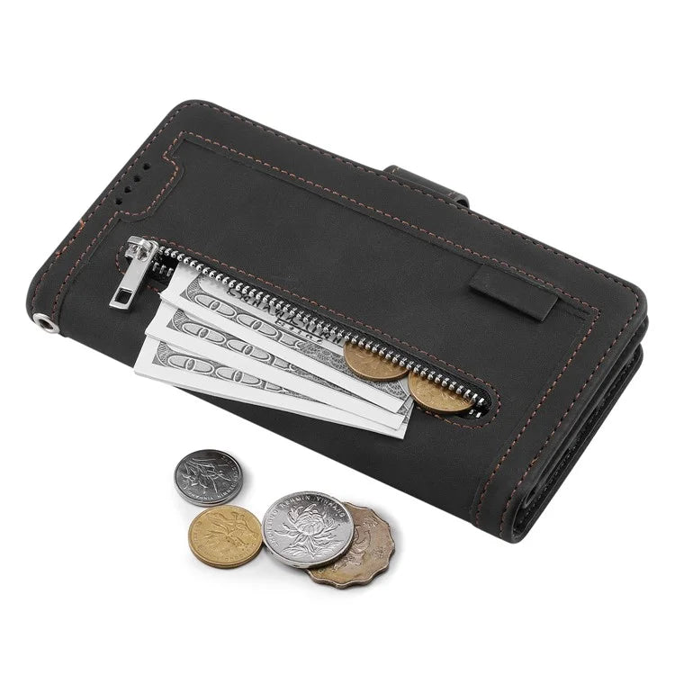 For Xiaomi Redmi Note 13 Pro 4G / Poco M6 Pro 4G Cover 9 Card Slots Wallet PU Leather Foldable Stand Phone Case