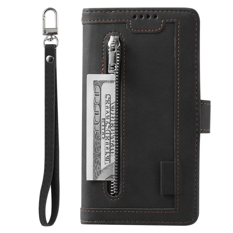 For Xiaomi Redmi Note 13 Pro 4G / Poco M6 Pro 4G Cover 9 Card Slots Wallet PU Leather Foldable Stand Phone Case