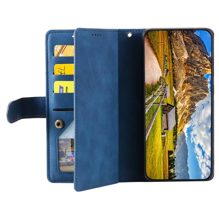 For Xiaomi Redmi Note 13 Pro 4G / Poco M6 Pro 4G Cover 9 Card Slots Wallet PU Leather Foldable Stand Phone Case