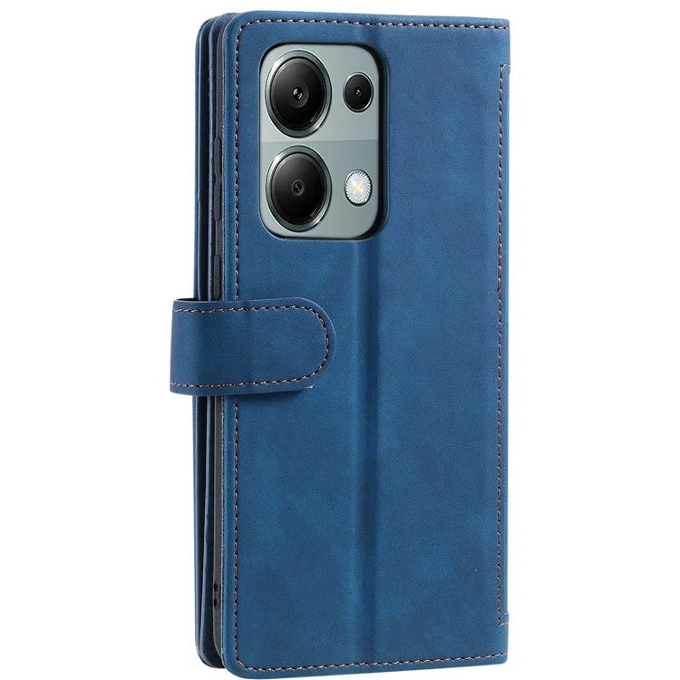 For Xiaomi Redmi Note 13 Pro 4G / Poco M6 Pro 4G Cover 9 Card Slots Wallet PU Leather Foldable Stand Phone Case