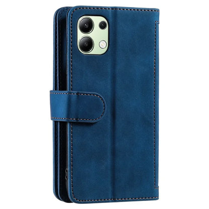 For Xiaomi Redmi Note 13 4G Case Leather Zipper Pocket Phone Cover with 9 Card Slots