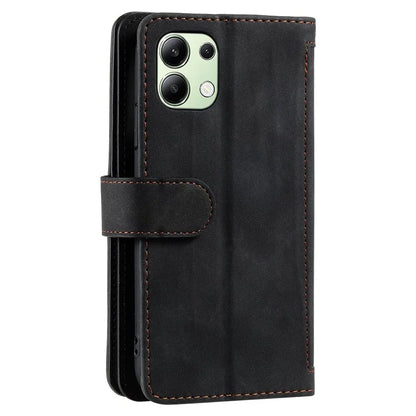 For Xiaomi Redmi Note 13 4G Case Leather Zipper Pocket Phone Cover with 9 Card Slots