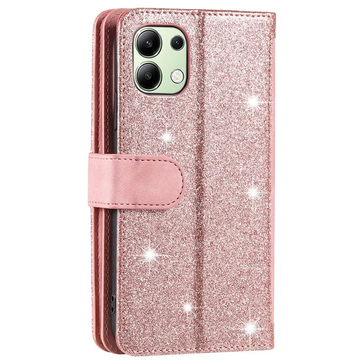 For Xiaomi Redmi Note 13 4G Case Leather Zipper Pocket Phone Cover with 9 Card Slots