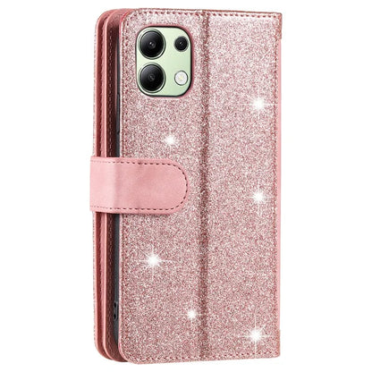 For Xiaomi Redmi Note 13 4G Case Leather Zipper Pocket Phone Cover with 9 Card Slots