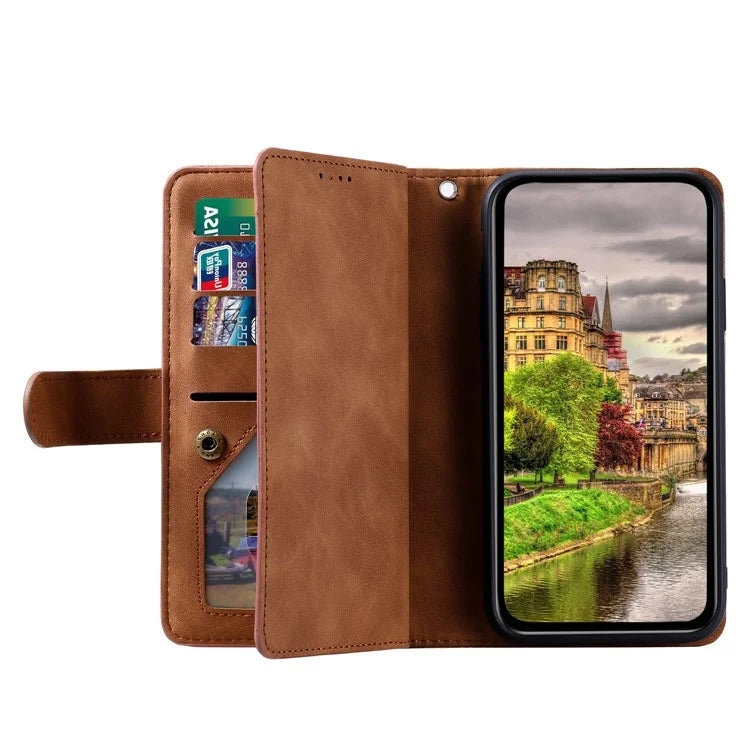For Xiaomi Redmi Note 13 Pro 5G / Poco X6 5G Case 9 Card Slots PU Leather Phone Cover