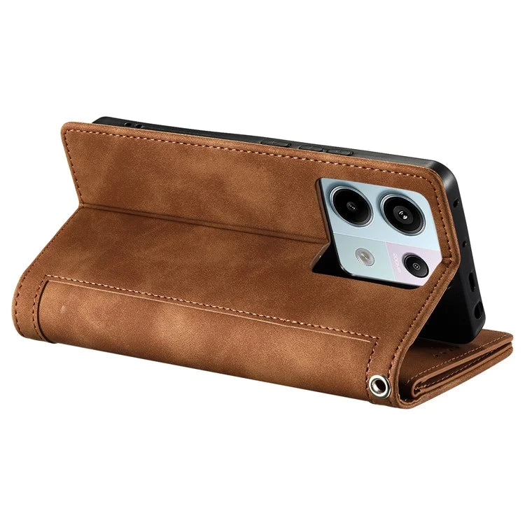 For Xiaomi Redmi Note 13 Pro 5G / Poco X6 5G Case 9 Card Slots PU Leather Phone Cover