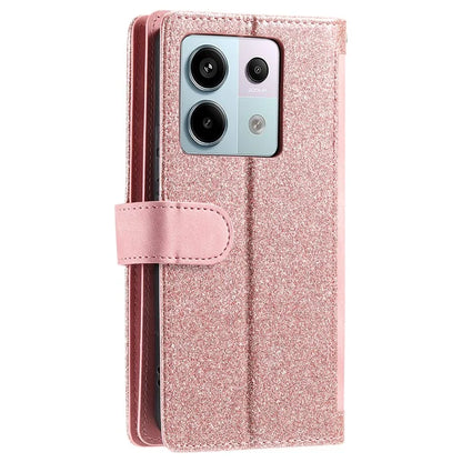For Xiaomi Redmi Note 13 Pro 5G / Poco X6 5G Case 9 Card Slots PU Leather Phone Cover