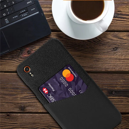 For Samsung Galaxy Xcover 7 Case PU Leather+PC Cloth Texture Back Phone Cover with Card Slot