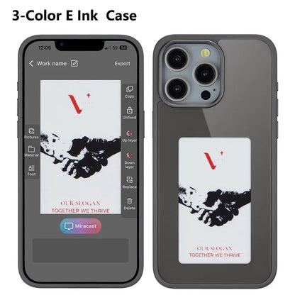 For iPhone 13 Pro NFC-Enabled E-Ink Screen Wallpaper Casting Smartphone Case