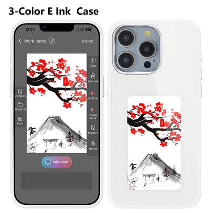 For iPhone 13 Pro NFC-Enabled E-Ink Screen Wallpaper Casting Smartphone Case