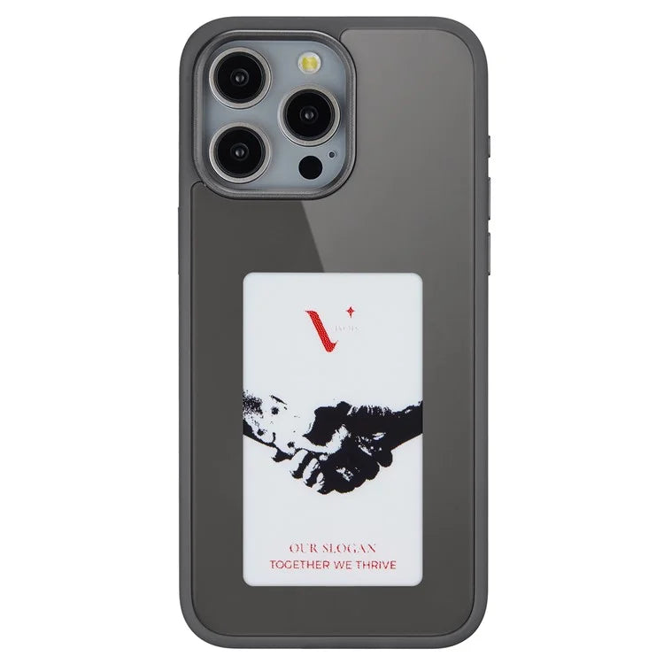 For iPhone 13 Pro Max NFC-Enabled E-Ink Screen DIY Wallpaper Cell Phone Case