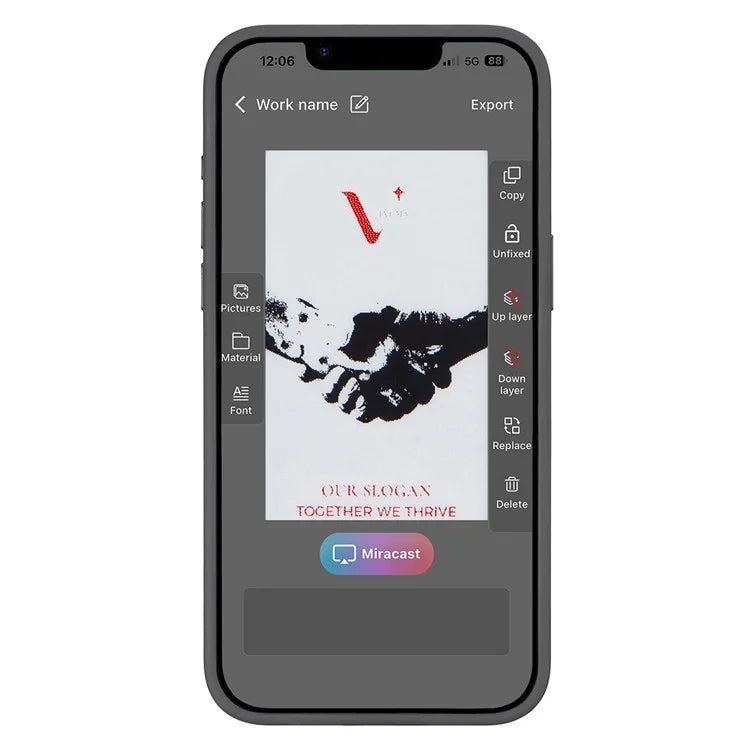 For iPhone 13 Pro Max NFC-Enabled E-Ink Screen DIY Wallpaper Cell Phone Case