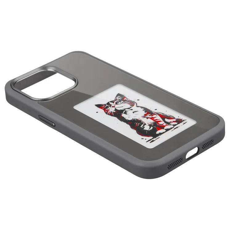 For iPhone 13 Pro Max NFC-Enabled E-Ink Screen DIY Wallpaper Cell Phone Case