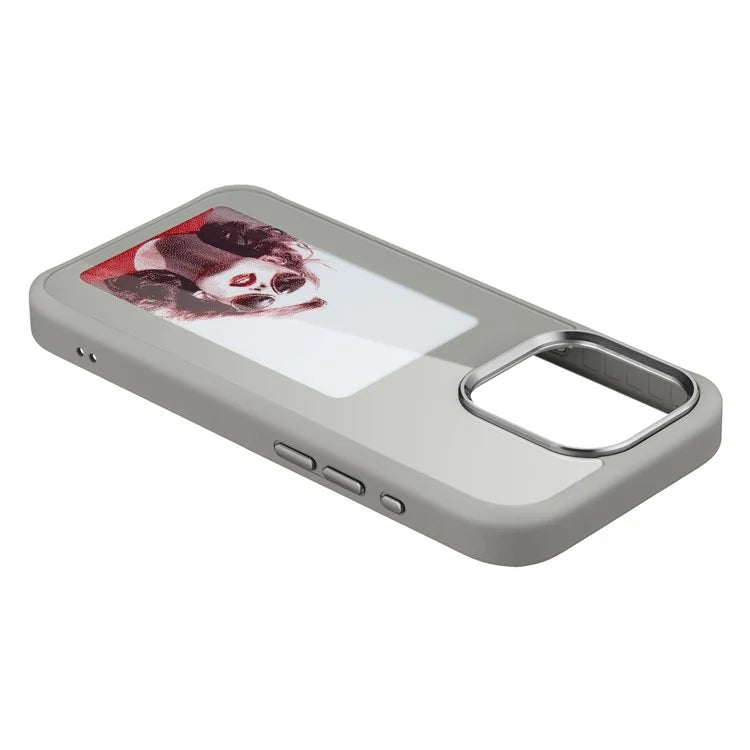 For iPhone 13 Pro Max NFC-Enabled E-Ink Screen DIY Wallpaper Cell Phone Case